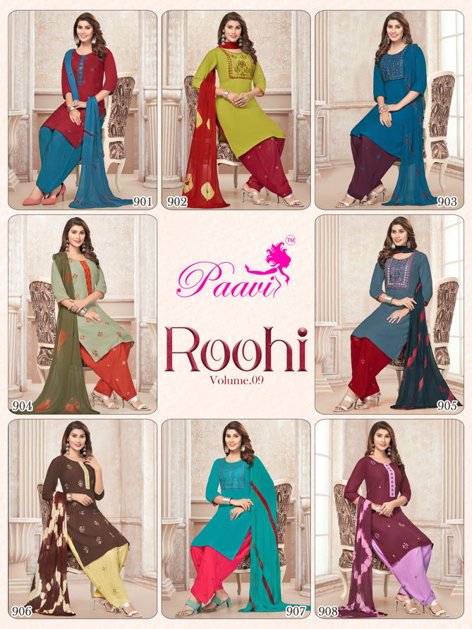 Roohi Vol 9 By Paavi Rayon Patiyala Readymade Dress Wholesale Shop In Surat